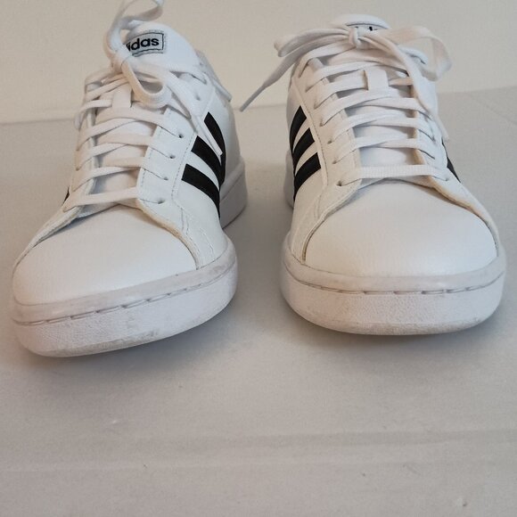 Adidas Grand Court White Sneakers w/ Black Stripes Women’s Size 8 - Picture 5 of 16
